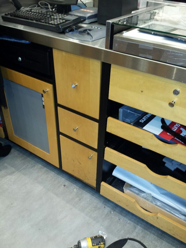 Cash Desk Cabinet Doors Repair